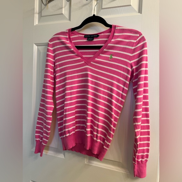 *NWOT* Ralph Lauren Striped V-Neck Sweater, Size Small - Picture 9 of 15